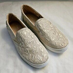 Tom s Luca Rose Gold Metallic Woven Cheetah Size 5 Women s Size 5 US  Sli